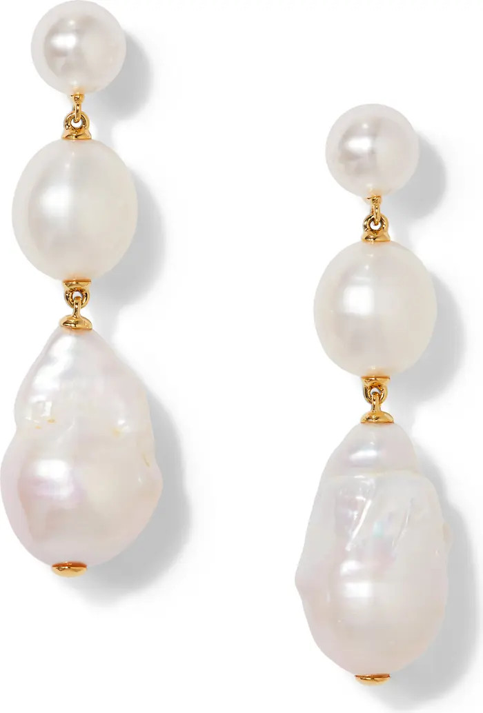London Cultured Pearl Triple Drop Earrings | Nordstrom