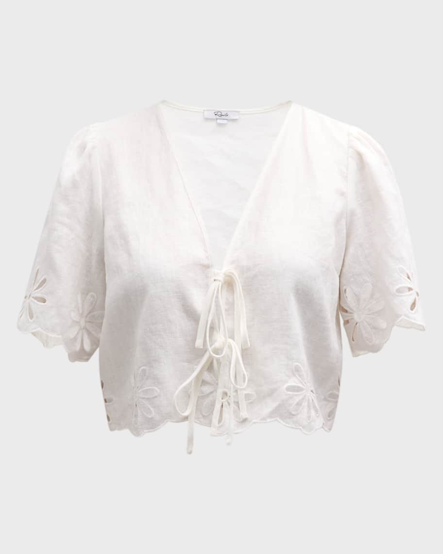 Pari Floral Cutout Crop Top | Neiman Marcus