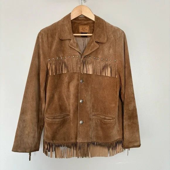 Vintage Ralph Lauren Brown SuedeLeather Fringe Western Jacket Women’s L | Poshmark