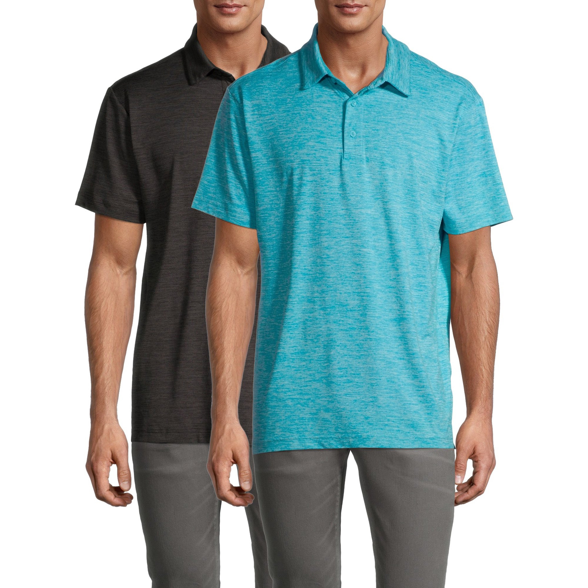 George Men's Textured Poly Polo, 2-Pack | Walmart (US)