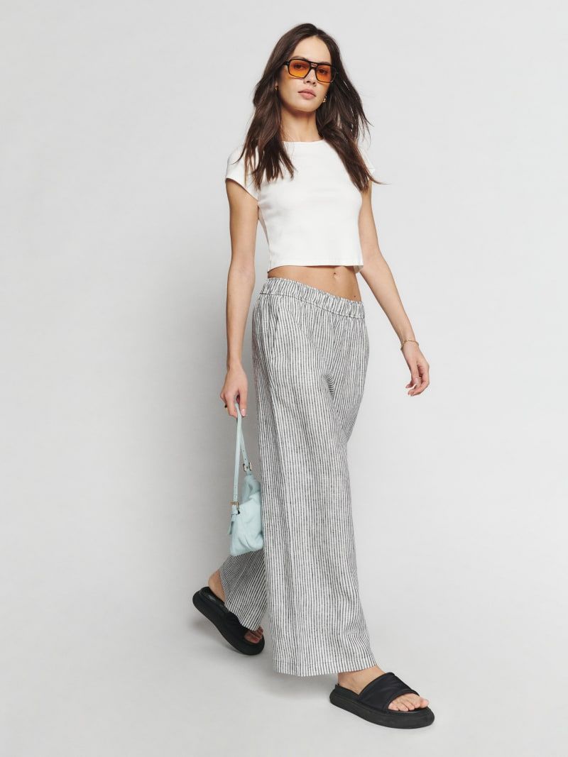 Ava Linen Pant | Reformation (Global)