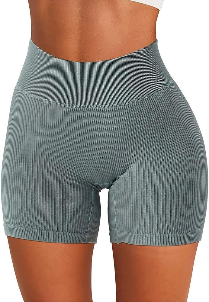 SUUKSESS Women Ribbed Seamless Leggings High Waisted Workout Gym Yoga Pants | Amazon (US)