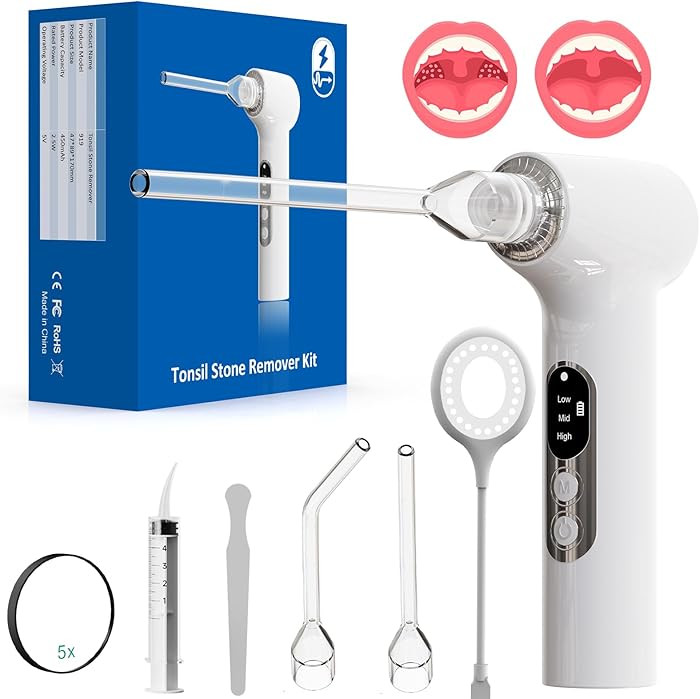Upgraded Electronic Tonsil Stone Remover，10 in 1 Tonsil Stone Removal Kit，Tonsil Stone Vacuum... | Amazon (US)