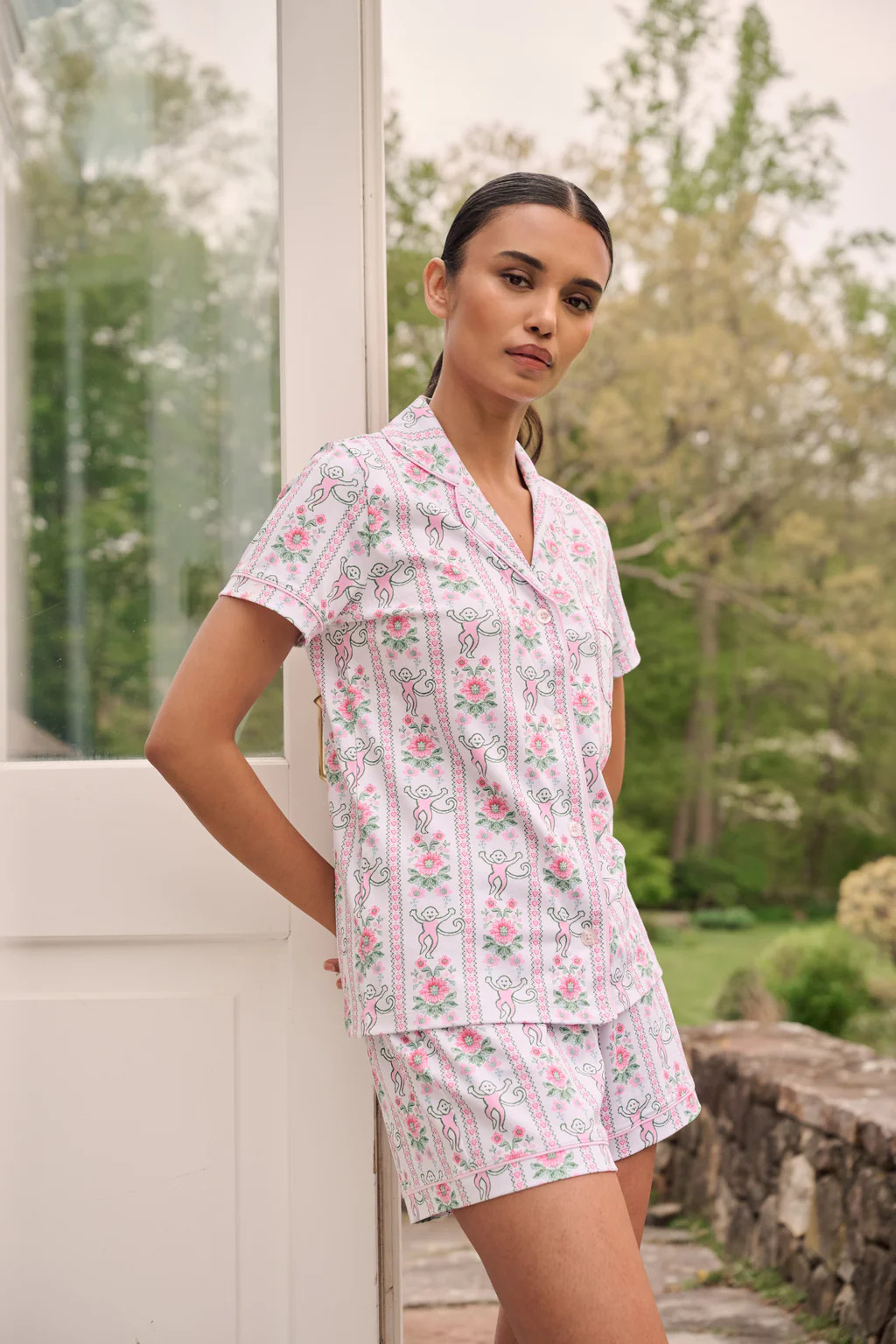 Monkey Block Stripe Polo Pajamas | Roller Rabbit