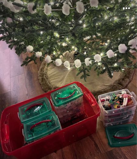 Christmas ornament storage! I love these 4-tiered stackable storage containers for our ornaments. Each kid has one. Then we put them inside a larger storage bin to store for the year. Some of my fav storage solutions included. 

#LTKhome #LTKHoliday #LTKSeasonal