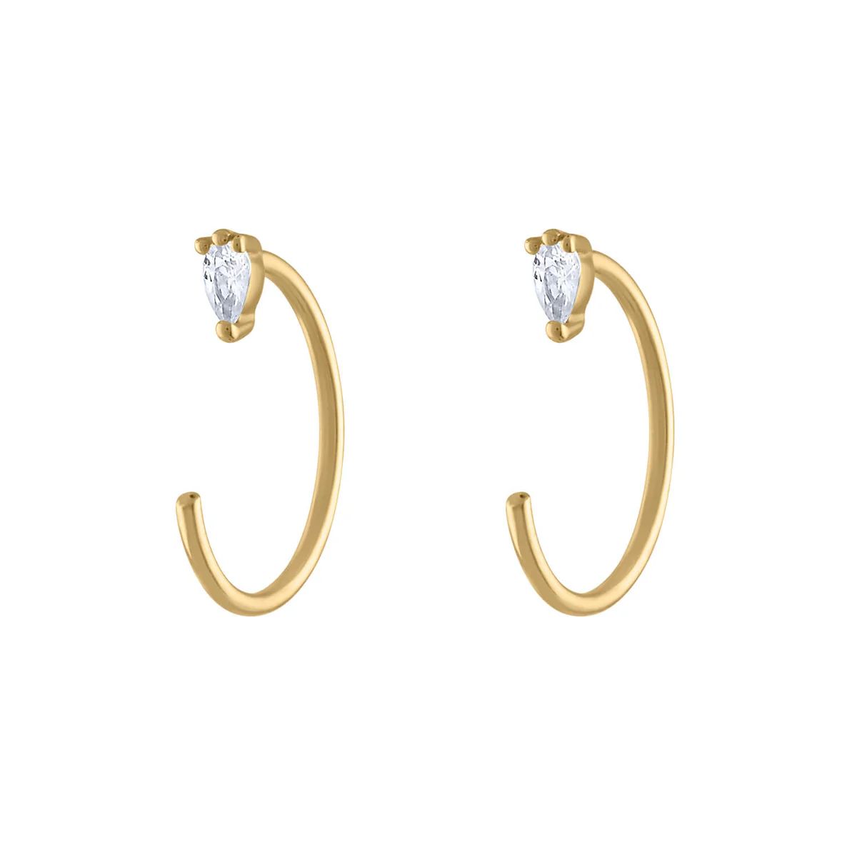 Dewdrop Huggie Earrings in 14k Gold | Maison Miru