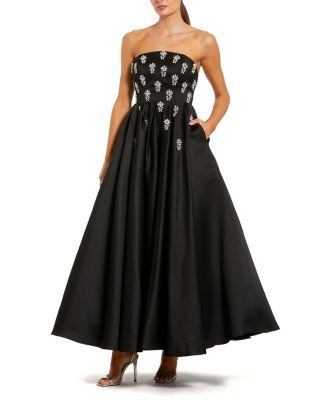 Mac Duggal Crystal Embellished Strapless Satin A-Line Dress  | Bloomingdale's Women | Bloomingdale's (US)