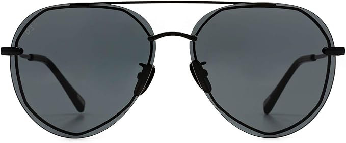 DIFF Eyewear - Lenox - Designer Aviator Sunglasses for Women - 100% UVA/UVB, Black | Amazon (US)