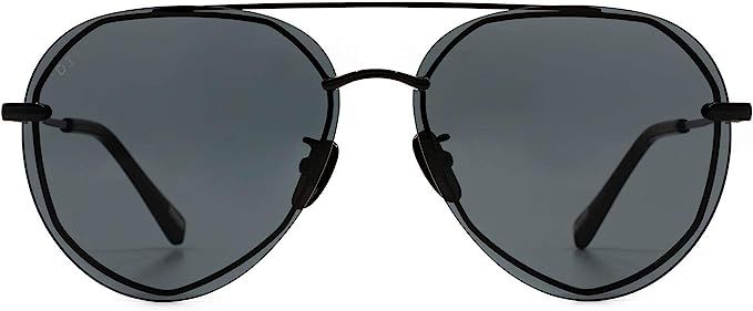 DIFF Eyewear - Lenox - Designer Aviator Sunglasses for Women - 100% UVA/UVB, Black | Amazon (US)