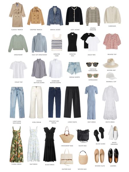 Spring Capsule Wardrobe: spring dresses, sweaters, tops, denim, and shoes. I linked what I could here - everything else is linked on my blog. 

Pieces from Alex Mill, J. Crew, Sezane, Boden, and more. 

#LTKSeasonal #LTKstyletip