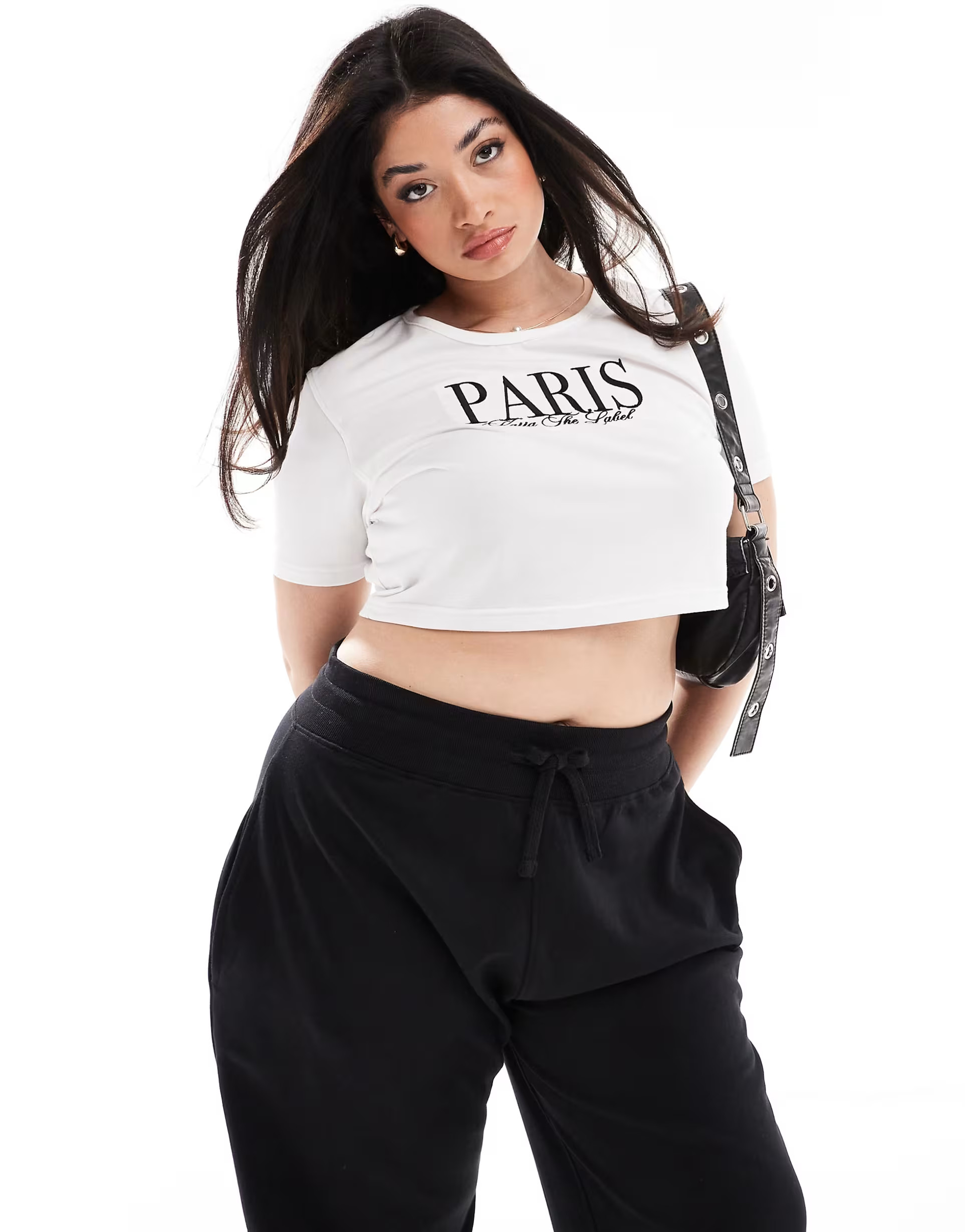 Kaiia Plus Paris graphic baby tee in white | ASOS (Global)