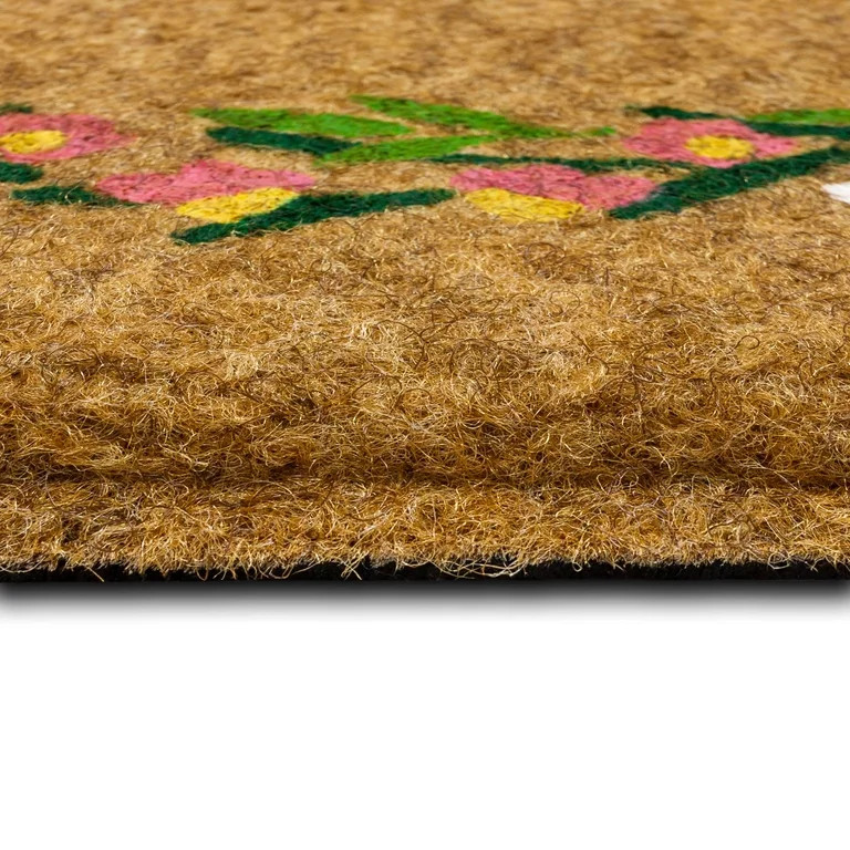 Floral Touch Grass All Weather Moisture Absorbent Low Pile Doormat, Tan, 18" x 30" | Walmart (US)