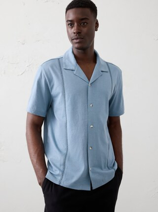 Standard-Fit Knit Resort Shirt | Banana Republic Factory