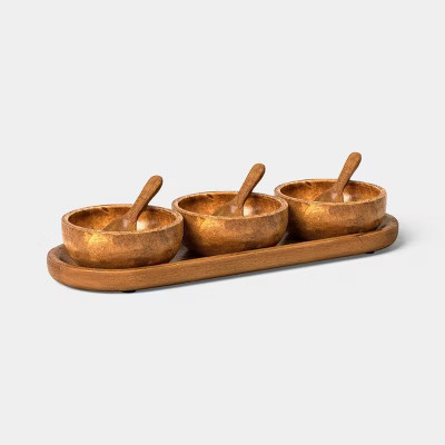 Wooden Serving Mini Bowl Set with Tray - Threshold™ | Target