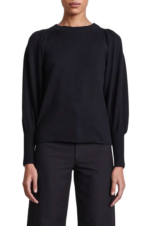 Apiece Apart Dewi Puff Sleeve Sweater in Black at Nordstrom, Size Small | Nordstrom