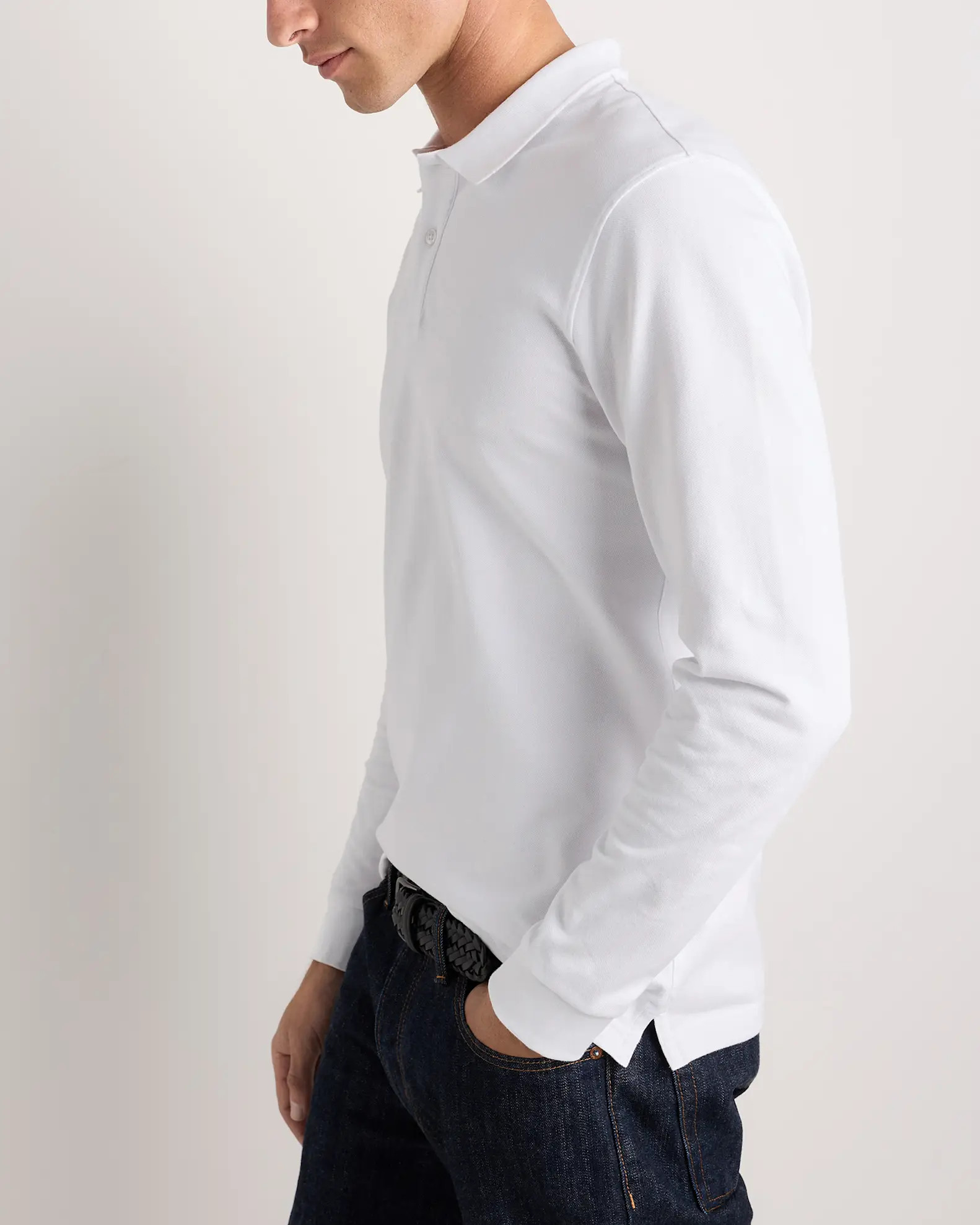 Organic Cotton Long Sleeve Pique Polo | Quince