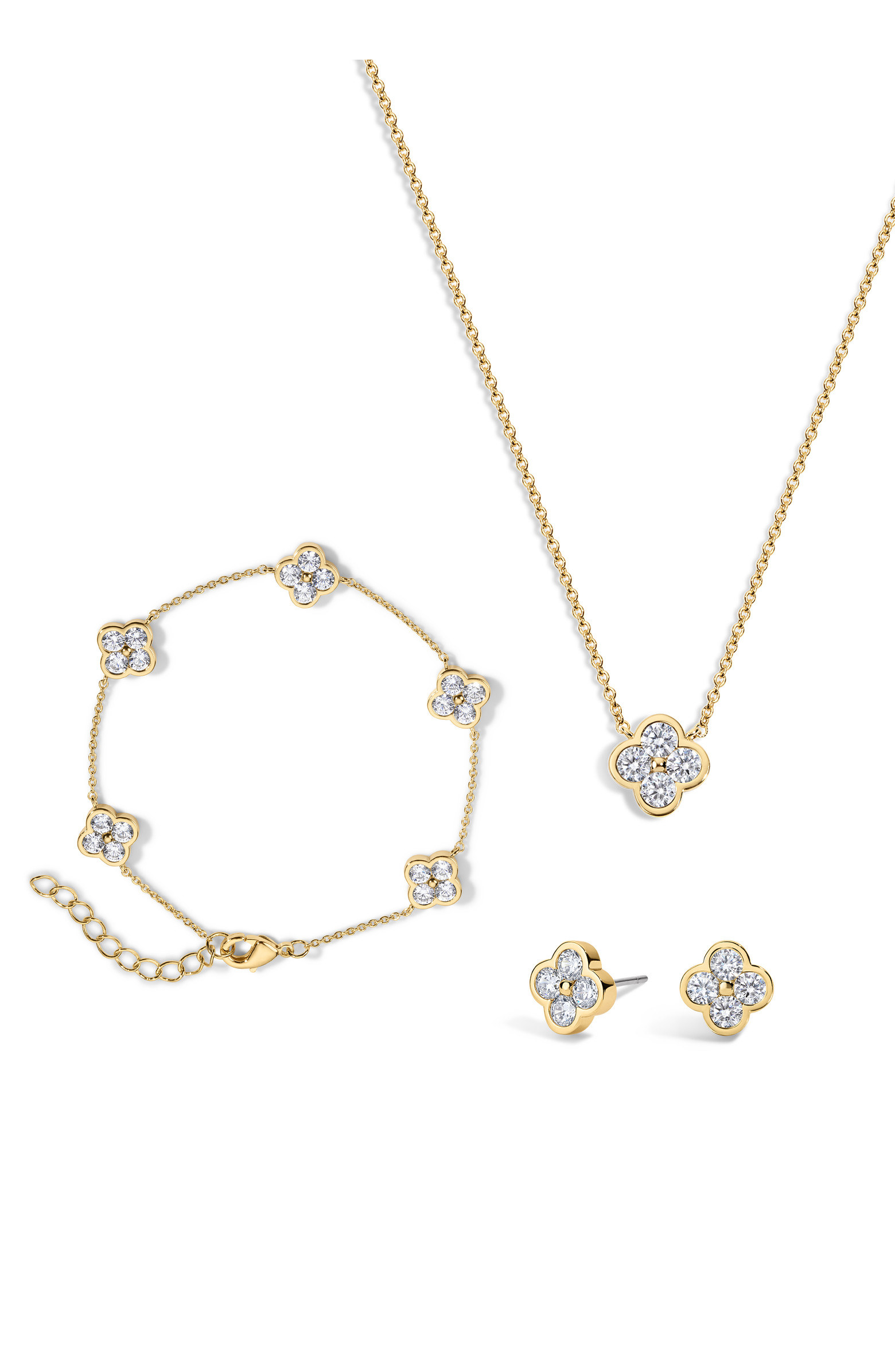 Camilla Clover Necklace, Bracelet and Studs - Set of 3 | Nordstrom