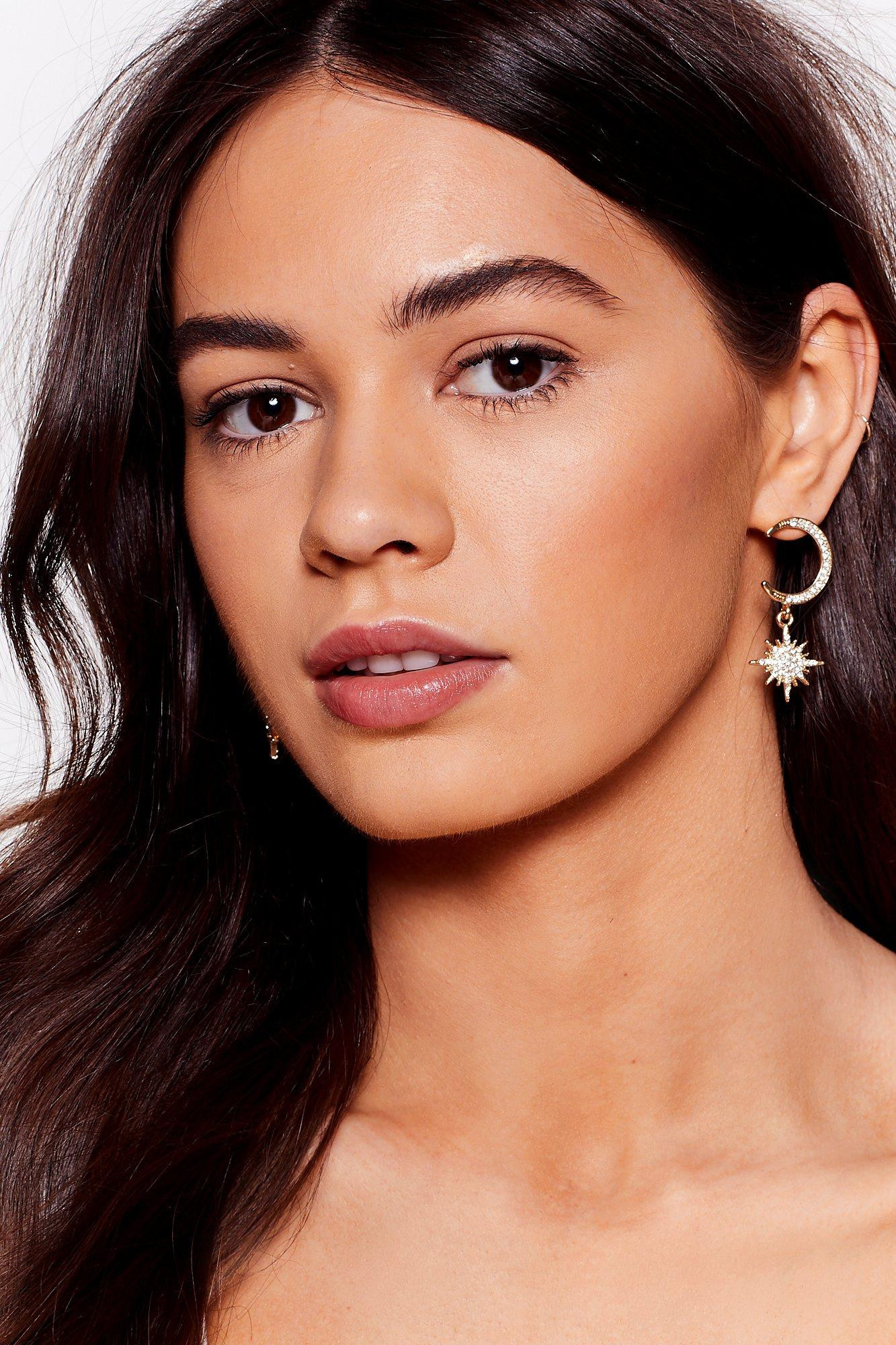 Womens To the Moon and Back Star Drop Earrings - Gold | NastyGal (US & CA)