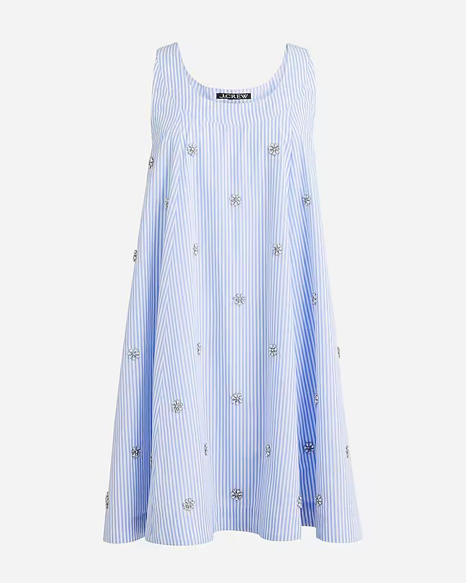 Collection embellished shift dress in cotton poplin | J.Crew US