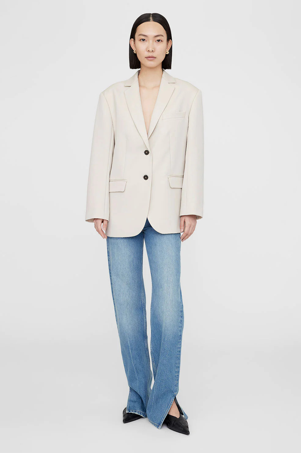 ANINE BING Quinn Blazer in Dove | Anine Bing