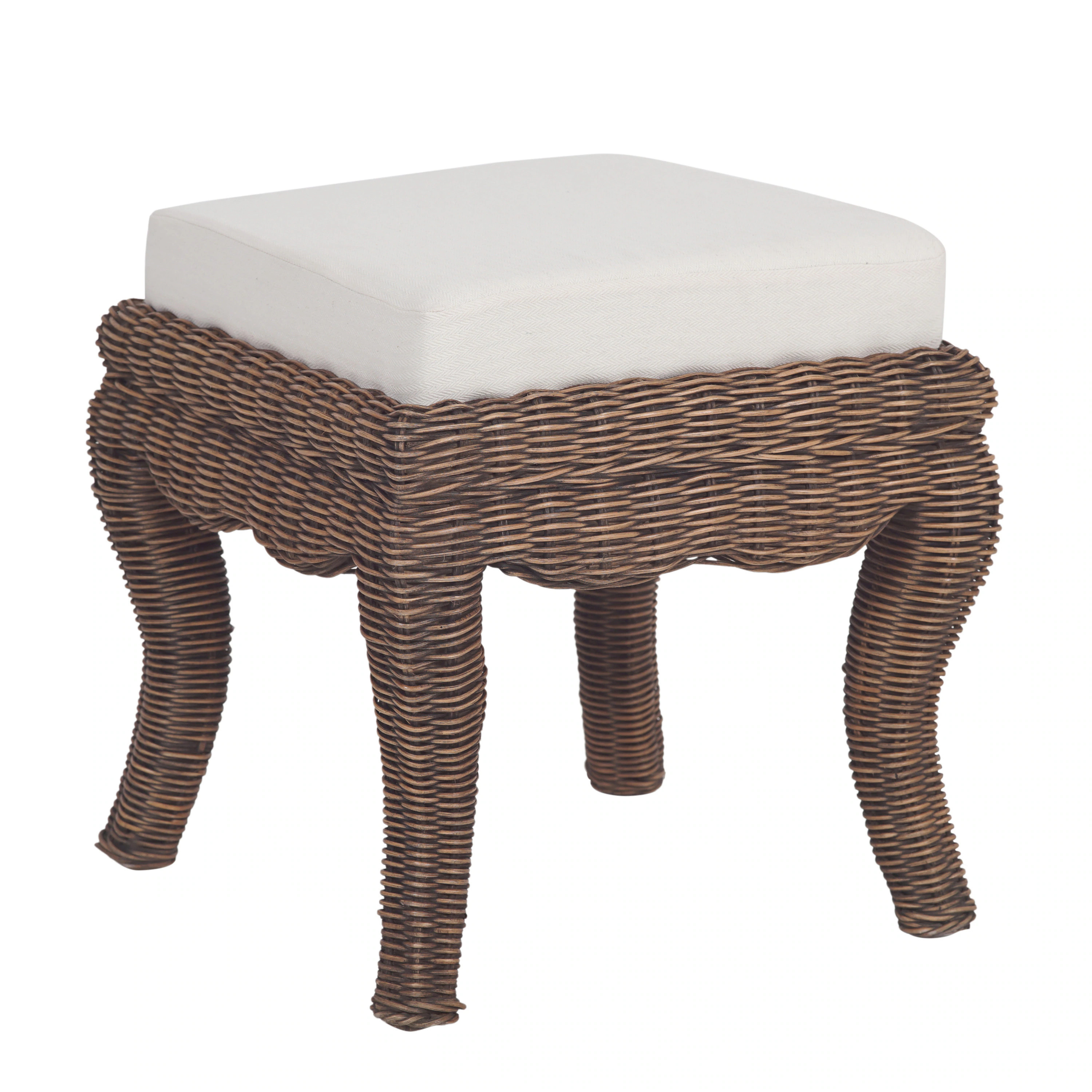 JONATHAN Y 19.68-in H Black Wash Square Makeup Vanity Stool Polyester in Brown | VSL1000B | Lowe's
