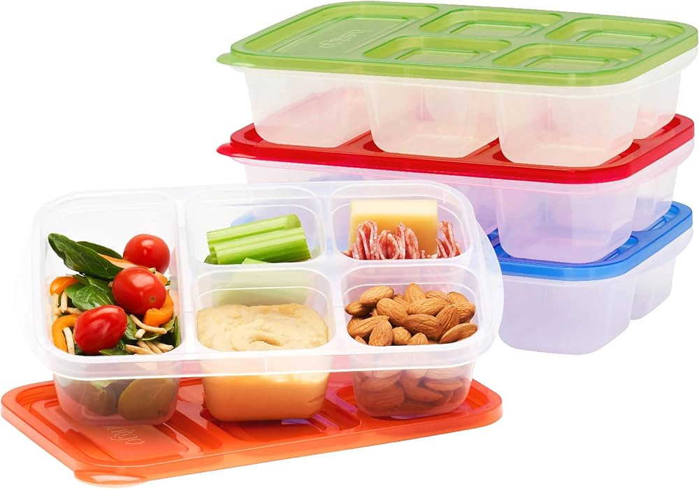 Bentgo Easyboxes - Reusable 5-Compartment Food Containers, Stackable 8-Piece Set, 4 Trays & 4 Lid... | Amazon (US)