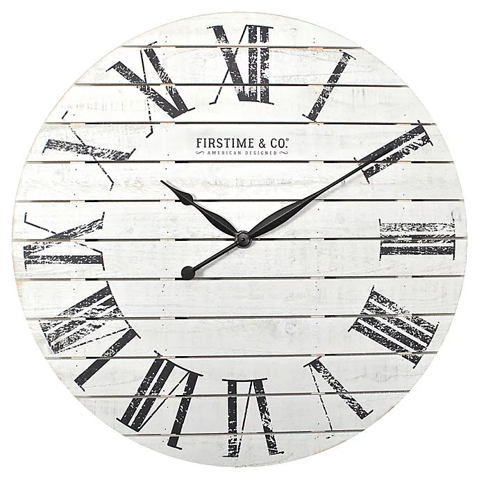 FirsTime & Co.® Shiplap Wall Clock in White | Bed Bath & Beyond