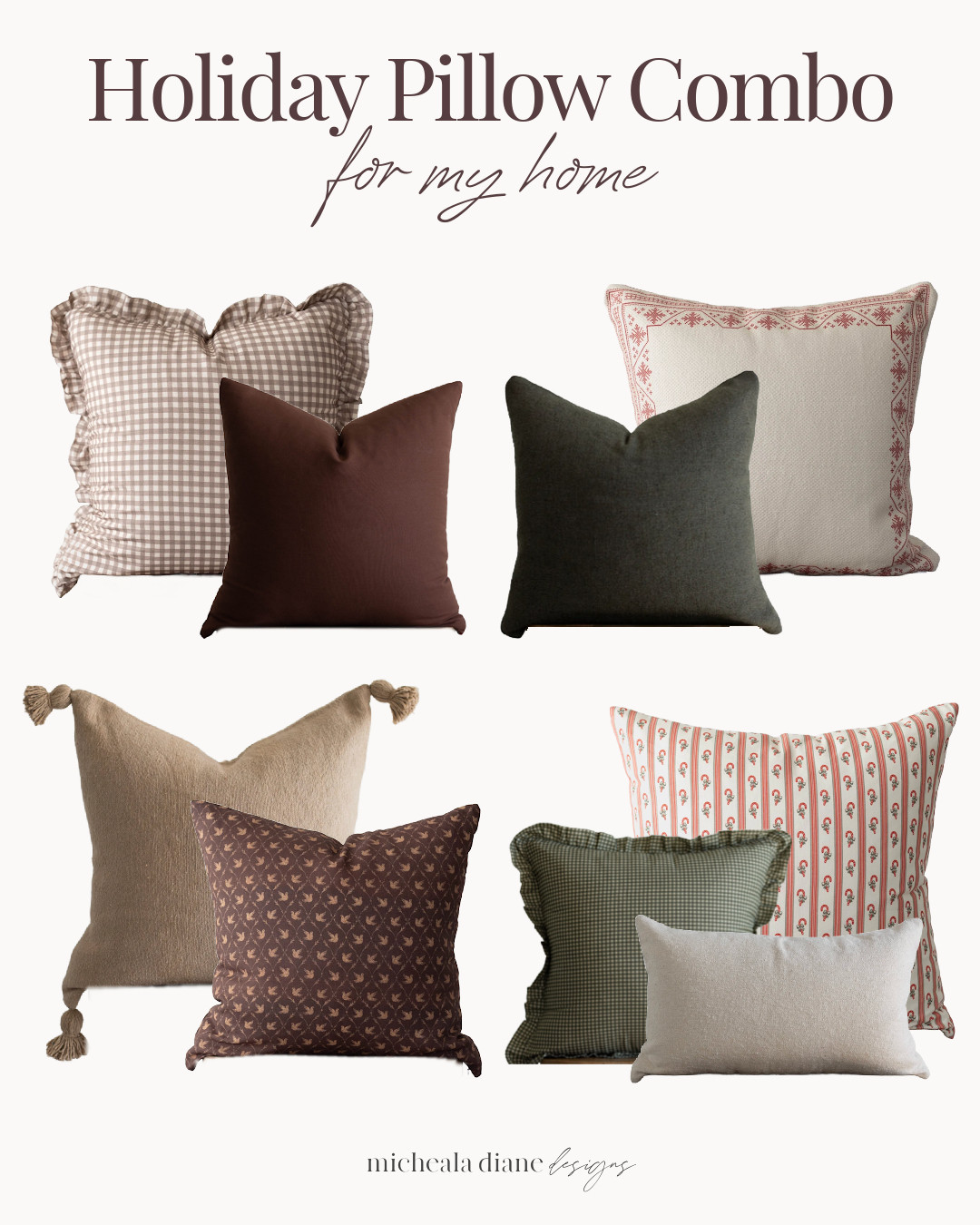 Cozy up your home with this Christmas throw pillow combination — the perfect mix of textures, patterns, and holiday charm! hese pillows instantly elevate any sofa, chair, or bed for the season. Shop my curated Christmas pillow combo on LTK to recreate this cozy, festive look! ❤️
#ChristmasDecor #HolidayHomeDecor #ThrowPillowCombination 

  

#LTKHoliday #LTKHome #LTKHoliday #LTKSeasonal #LTKHome