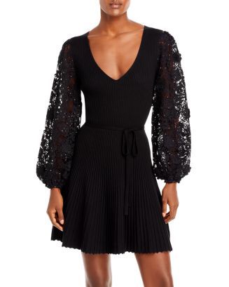 Loa Joss Sequined Lace Sleeve Knit Dress | Bloomingdale's (US)