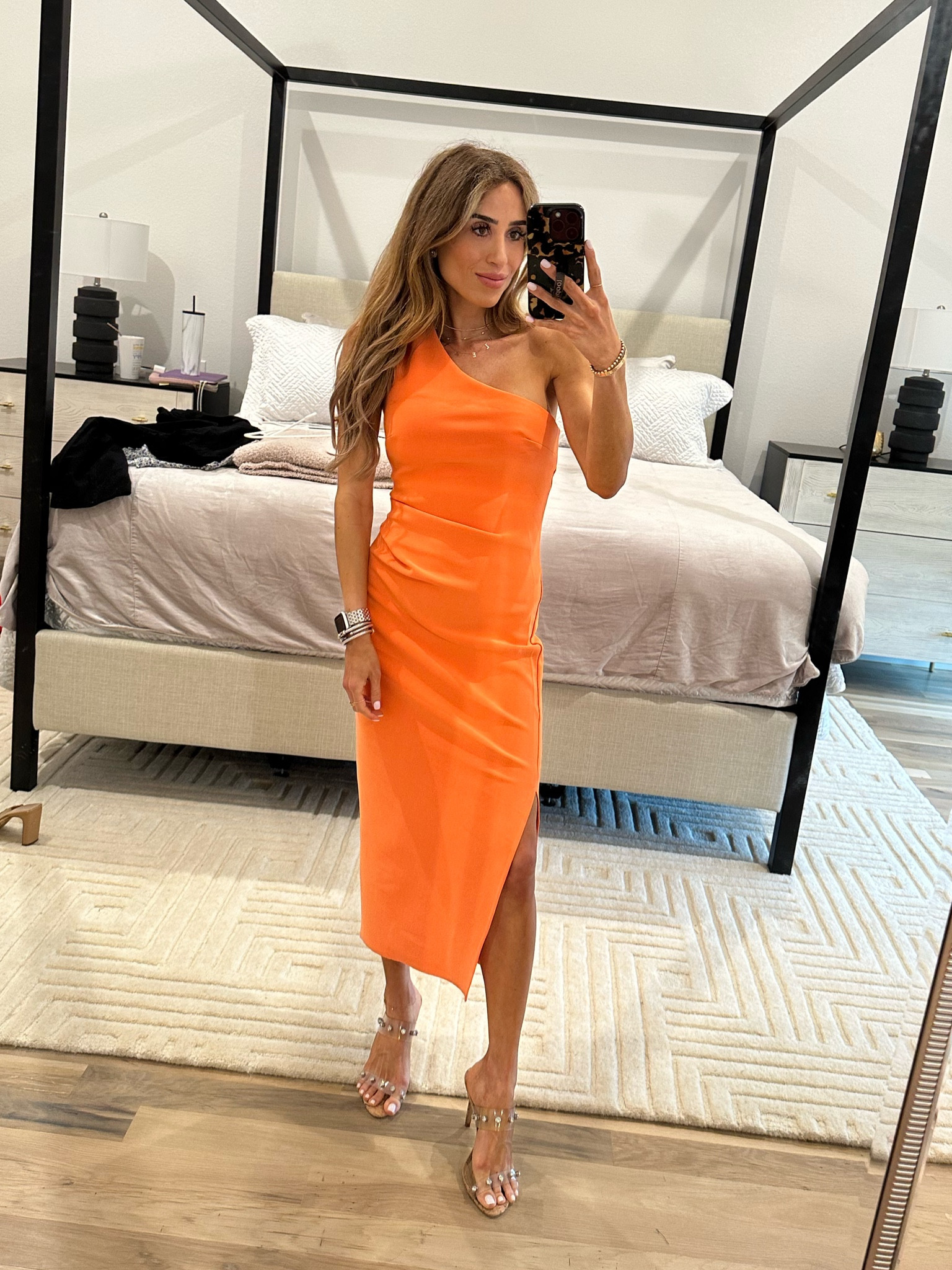 Orange wedding guest dress size 0 

#LTKwedding #LTKunder100 #LTKunder50