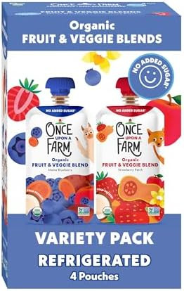 Once Upon a Farm Berry Bundle Organic Kids' Snack Pouch Multipack, 4-3.2oz Pouches | Amazon (US)