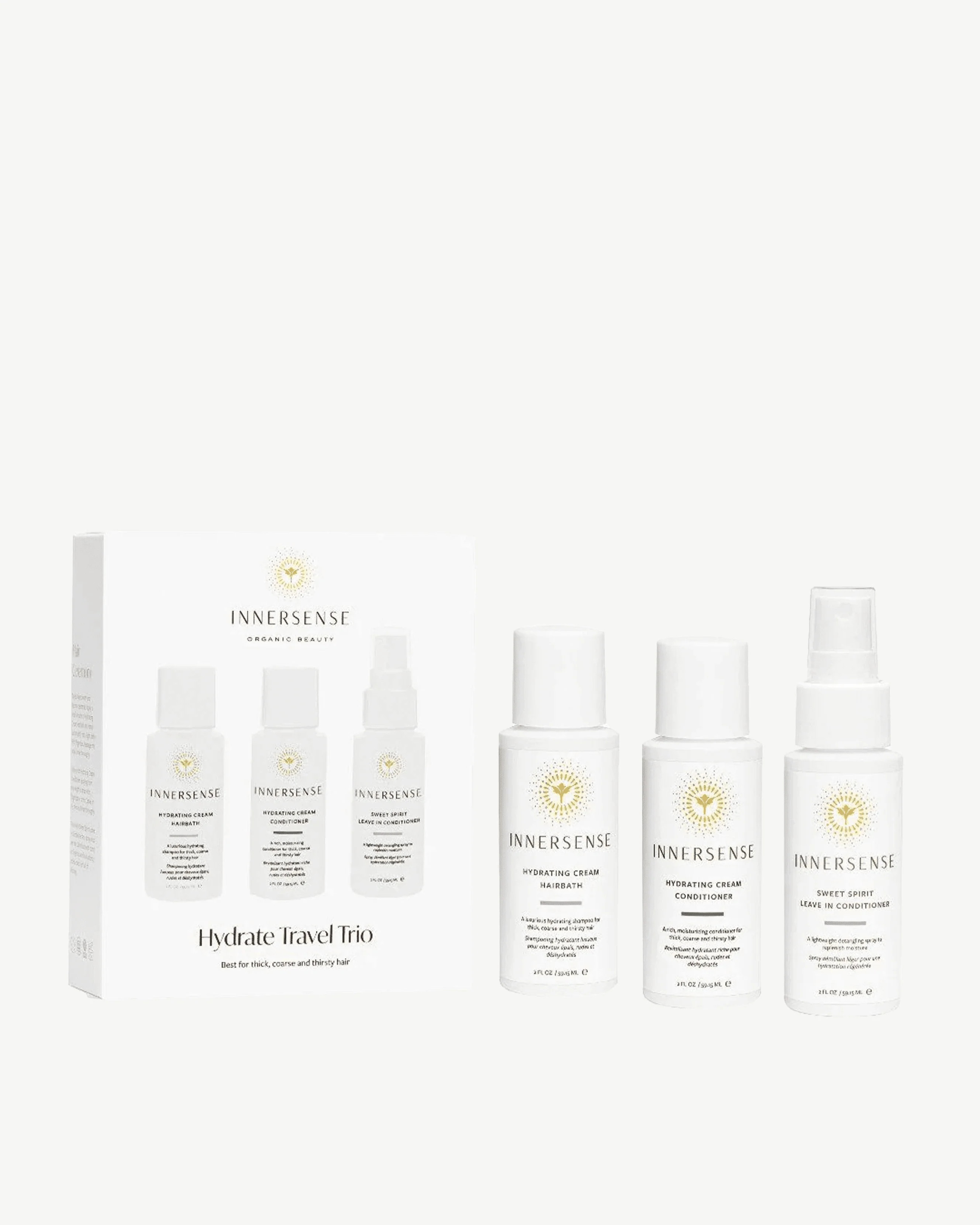 Innersense Hydrate Travel Trio - Travel-Size Natural Shampoo & Conditioner | Credo Beauty