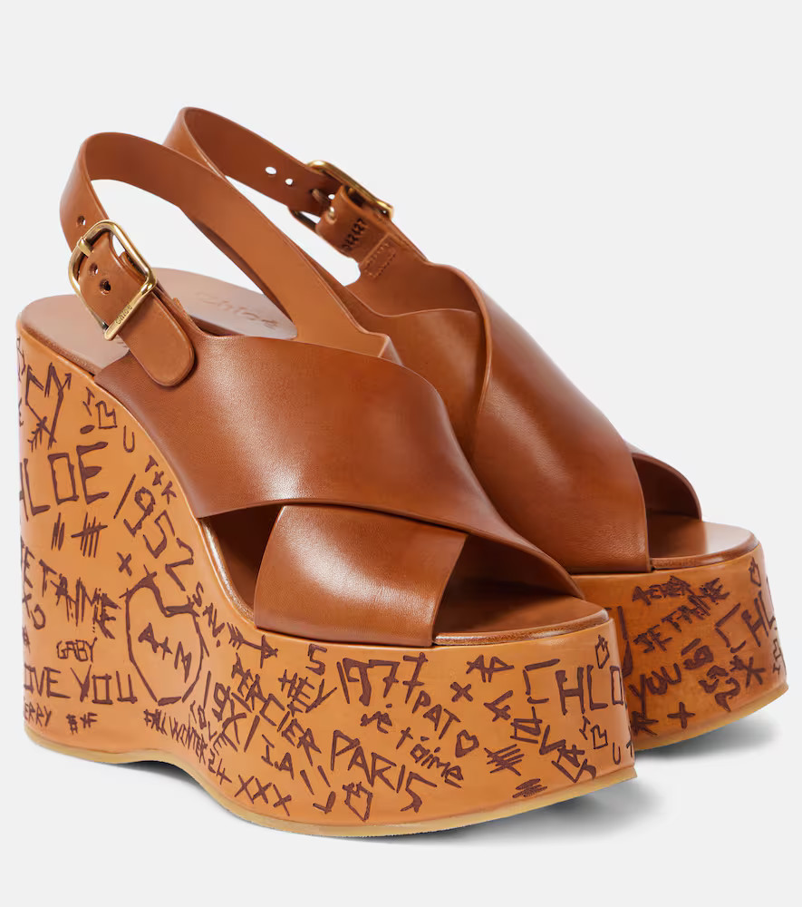 ChloÃ© Maxime leather wedge sandals | Mytheresa (US/CA)