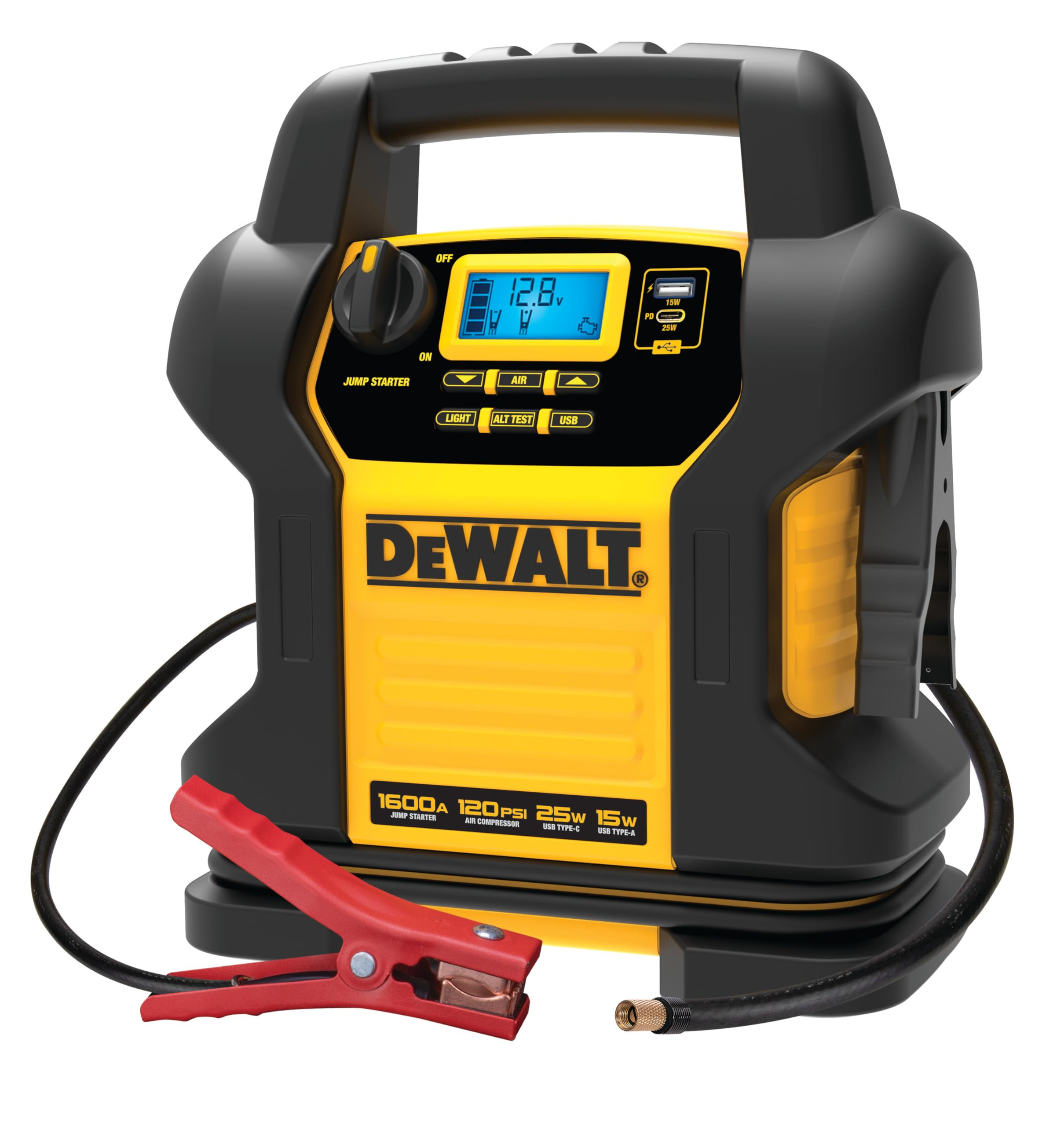 DEWALT DXAEJ14 Digital Portable Power Station Jump Starter - 1600 Peak Amps with 120 PSI Compress... | Amazon (US)