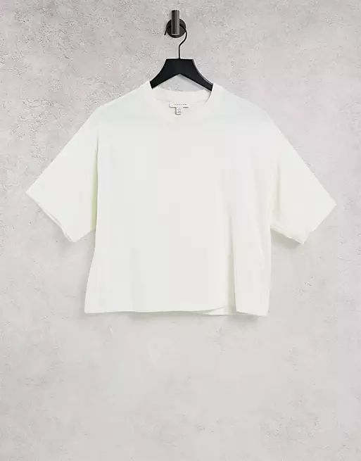 Topshop panel boxy tee in ecru | ASOS (Global)