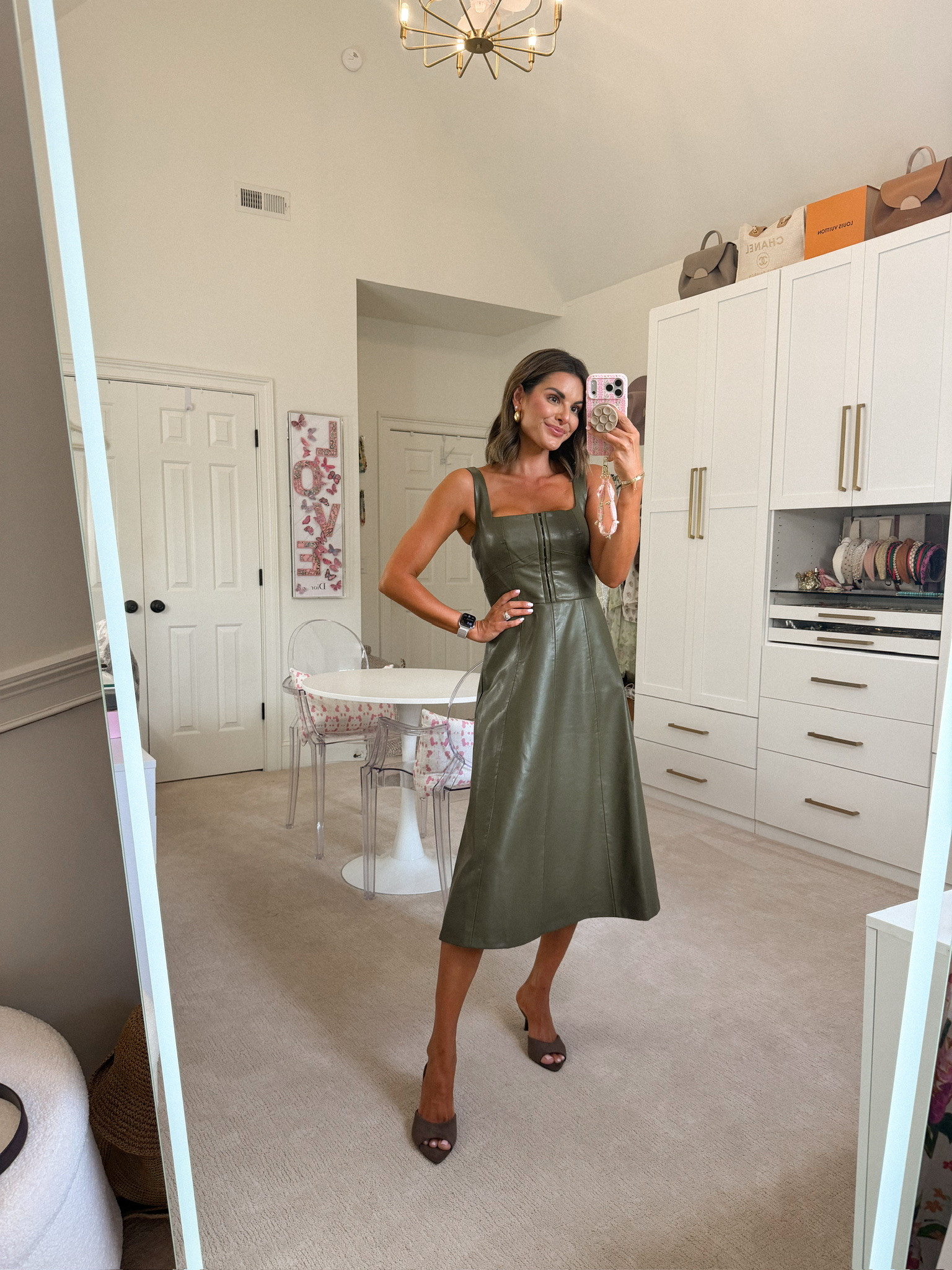 Most gorgeous green leather dress!! Wearing size XS. On sale until August 9th!

#LTKootd #LTKSeasonal #LTKSaleAlert