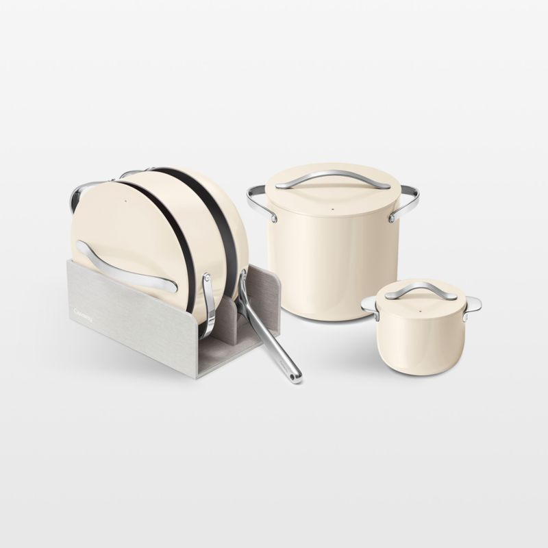Caraway Home Cookware+ Cream 8-Piece Cookware Set + Reviews | Crate & Barrel | Crate & Barrel