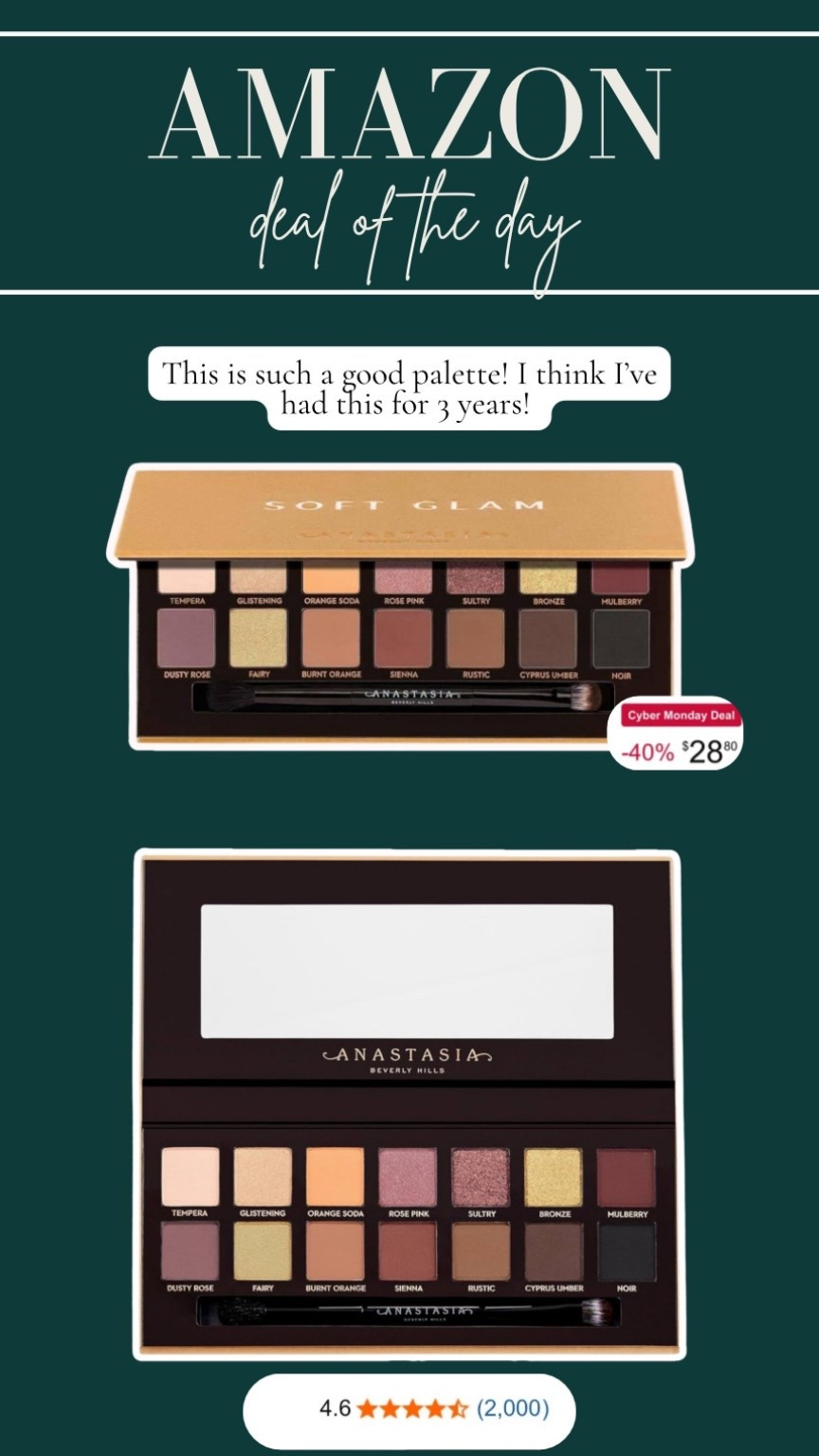 One of my go-to pallets! Amazon deal is the day ✨



#LTKSaleAlert #LTKHoliday #LTKGiftGuide