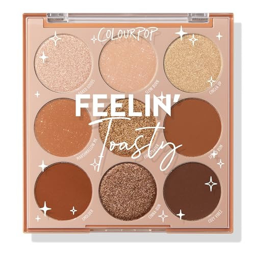 ColourPop Eyeshadow Palette - Eye Makeup Palette with Matte, Metallic, Matte Sparkle & Glitter Finishes - High-Pigment Eye Makeup with a Long-Wearing Formula - Feelin' Toasty (0.3 oz) | Amazon (US)