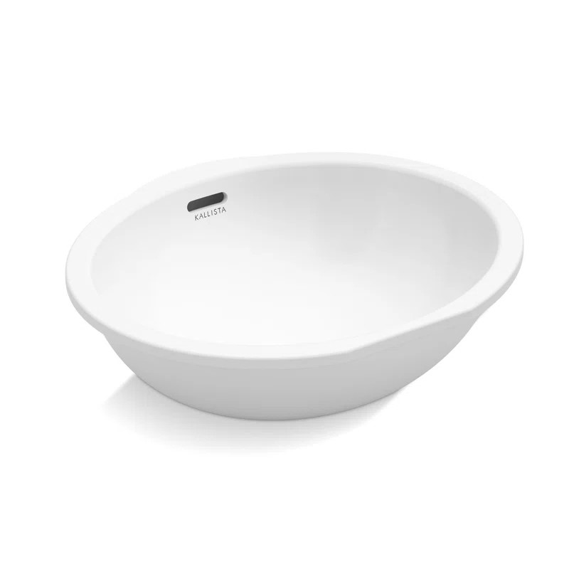 Perfect Under-Mount Basin, Soft Oval with Overflow, Glazed | Wayfair North America