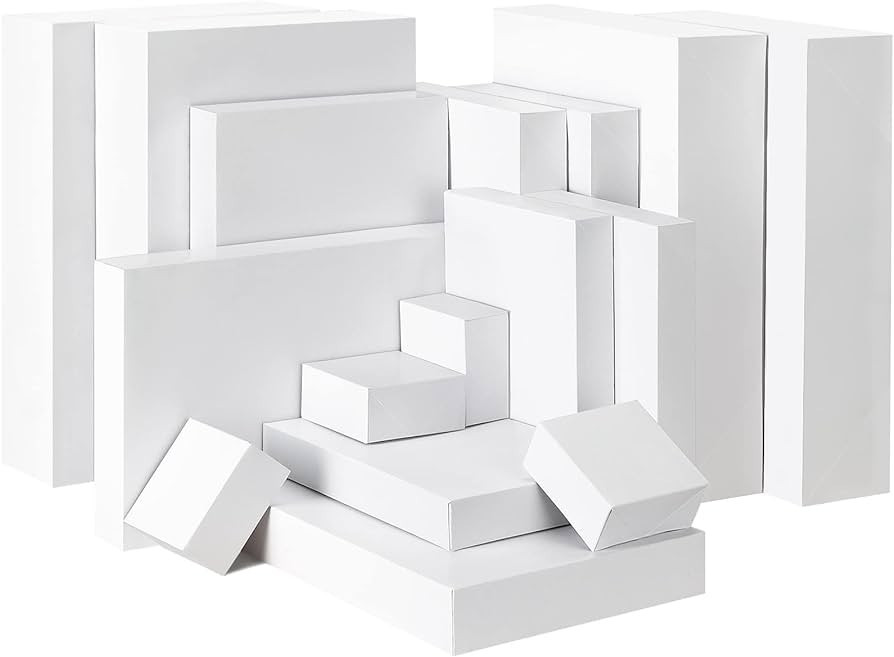 Moretoes Christmas Gift Boxes with Lids 16 Pack White Gift Boxes Bulk for Presents, Assorted Size... | Amazon (US)