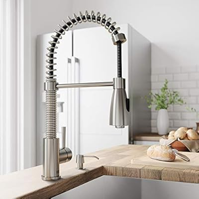 VIGO VG02003ST Brant 19 Inch Modern Single Handle Brass Kitchen Sink Faucet with Pull Down Spraye... | Amazon (US)