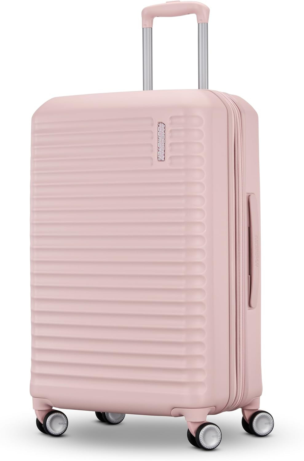 American Tourister Stratum 3.0 Medium 24-Inch Spinner, Airline Approved, Durable Hardside Luggage, Expands 1.5", RightHeight™ Adjustable Handle, Pink Blush | Amazon (US)