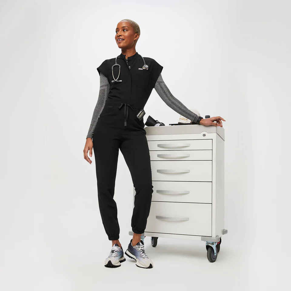 Women’s Rafaela Cargo ScrubJumpsuit™ - Black · FIGS | FIGS