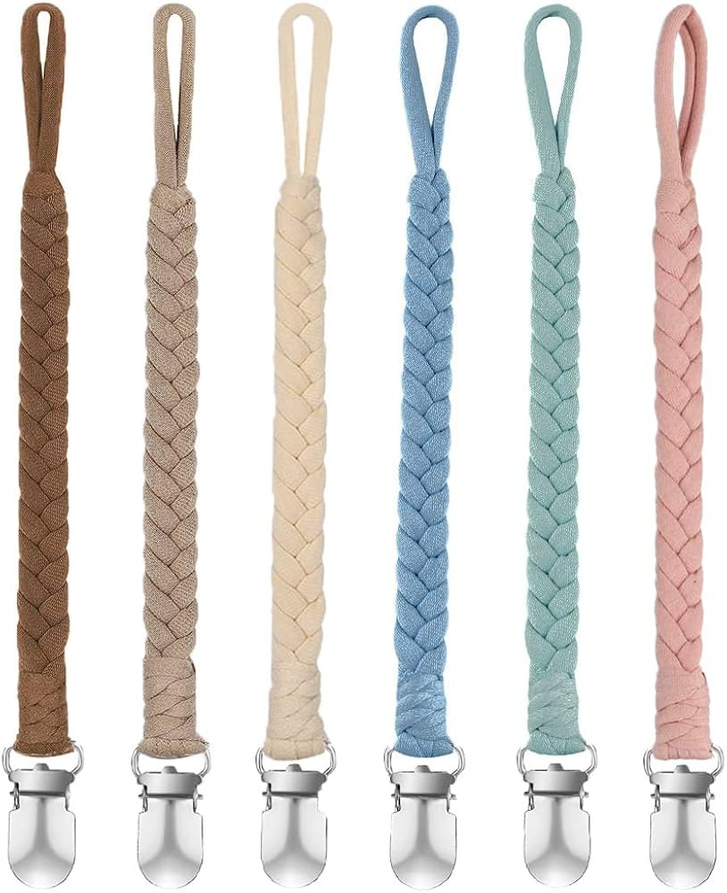 Pacifier Clip for Girls and Boys, BOUKIPOW Baby Pacifier Holder Leash 100% Handmade Braided Fits ... | Amazon (US)