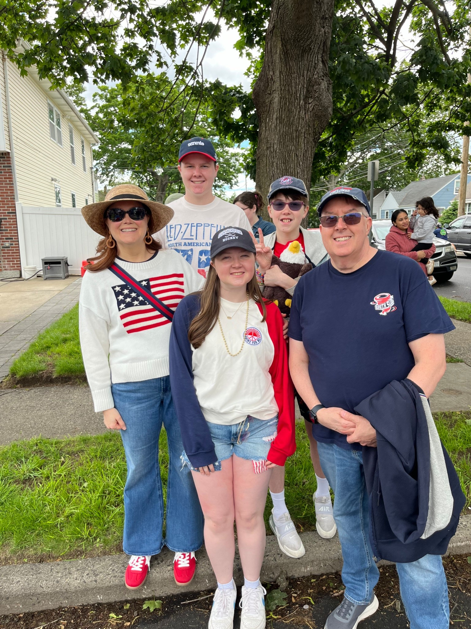 Old navy came through on all things patriotic for Memorial Day!  MDW was super cool here in NY so this sweater was perfect for our parade.  I bought Large petite then lost some weight but I’m keeping it because it’s so cute.  It also comes in Navy.  Jeans are a 14p also ON.  And my sun hat is from Tula hats.  They’re hand made and the best wide brim hat I have ever owned and the only one I will ever buy!  Americana is 50% off at ON now so stock up for Fourth of July around the corner! 🇺🇸 Independence Day will be here before you know it! 

#LTKSummerEdit #LTKSaleAlert #LTKFindsUnder50
