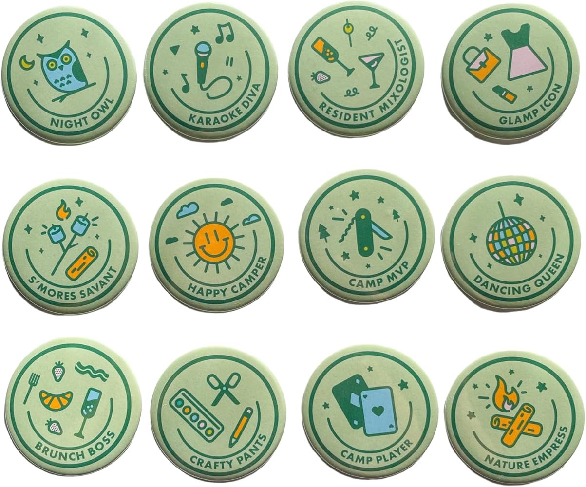 Camp Bachelorette Party Badges, Set of 12 Bachelorette Party Gift Badges for Bachelorette Party K... | Amazon (US)