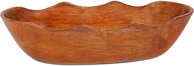 Mela Artisans Footed Wooden Fruit Bowl (Mangowood, Natural) - Handcrafted Coffee Table Decor - Ov... | Amazon (US)