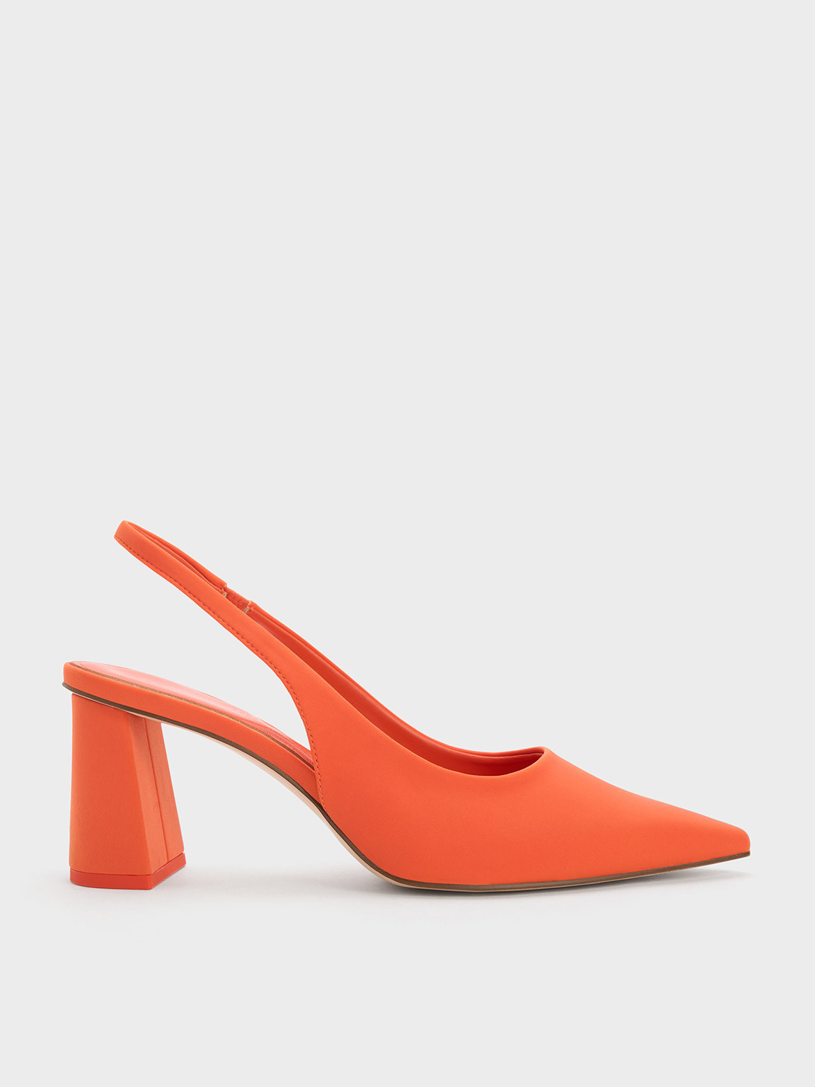 Trapeze Heel Slingback Pumps
 - Orange | Charles & Keith UK