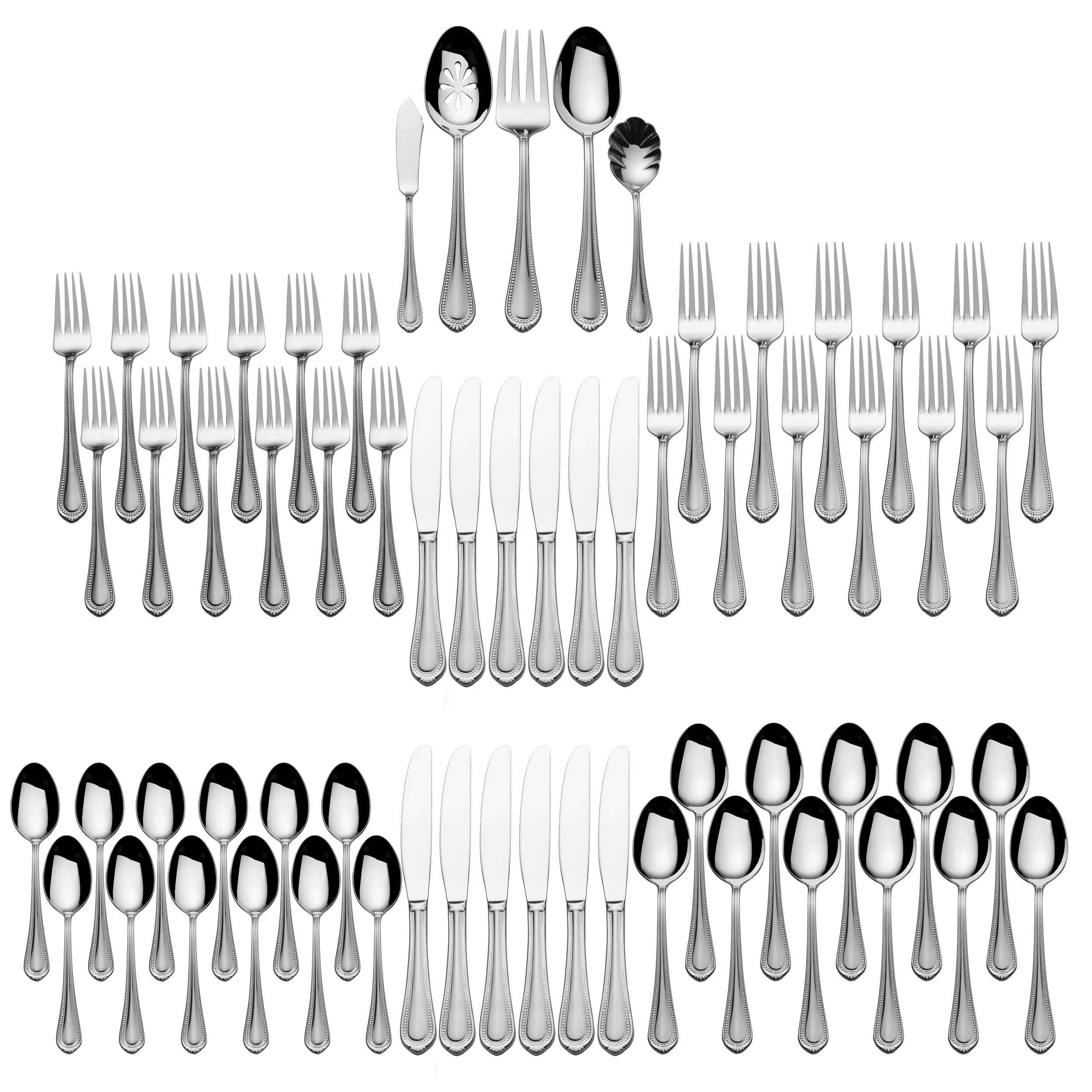Mikasa Regent Bead 65-Piece 18/10 Stainless Steel Flatware Set, Service for 12 & Reviews | Wayfai... | Wayfair North America
